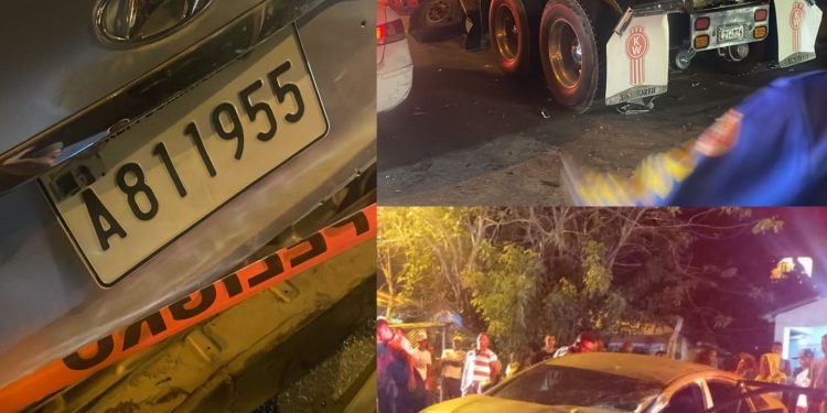 Un muerto y 4 heridos en choque de camión y automóvil en carretera Puerto Plata-Imbert