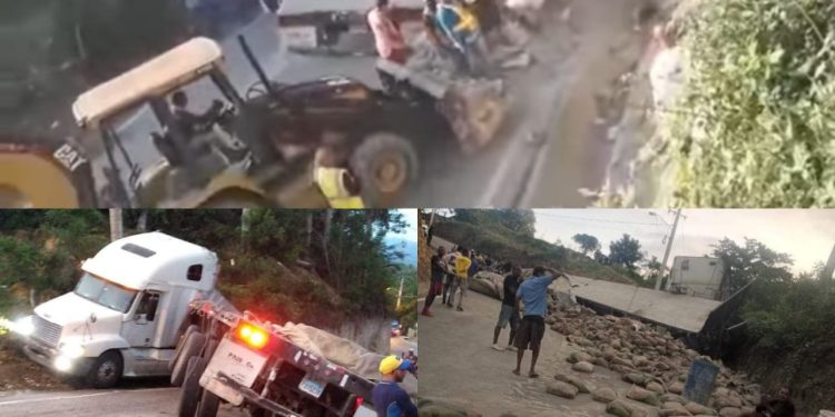 Se vuelca patana cargada de cemento en vía alterna Montellano