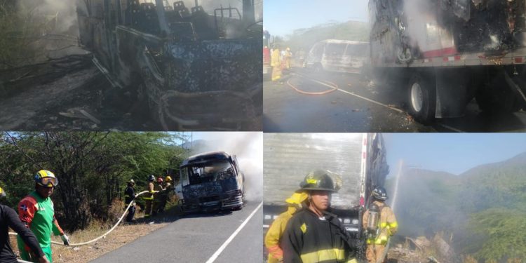 Accidente en carretera Azua- Baní deja al menos 3 personas calcinadas y varios heridos