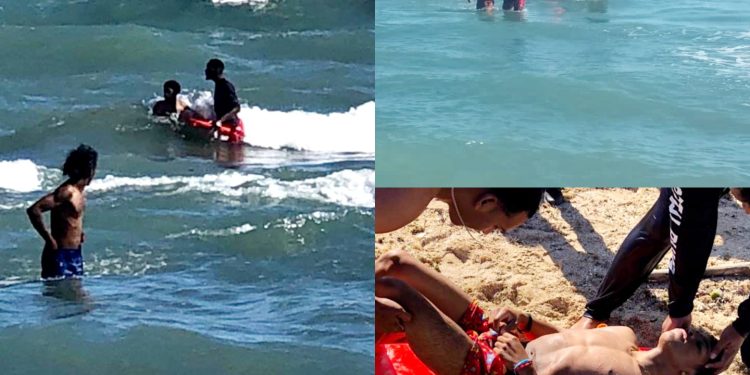 Rescatan tres personas se estuvieron a punto de ahogarse en playa de Costámbar