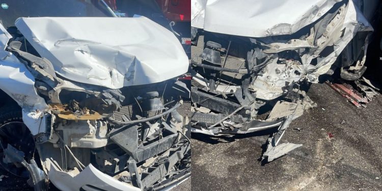 Hijo del alcalde de Puerto Plata sufrió leves lesiones en accidente vial múltiple ocurrido en la autopista Duarte