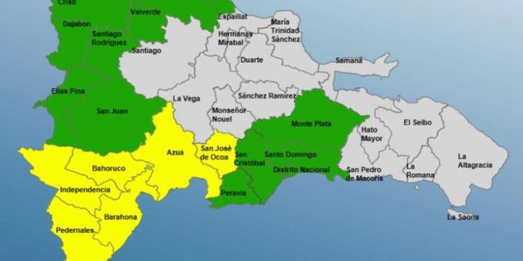 COE coloca 18 provincias en alerta verde y amarilla por lluvias