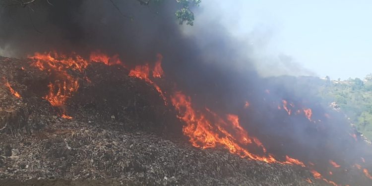 Se registra incendio en Vertedero Municipal de Puerto Plata