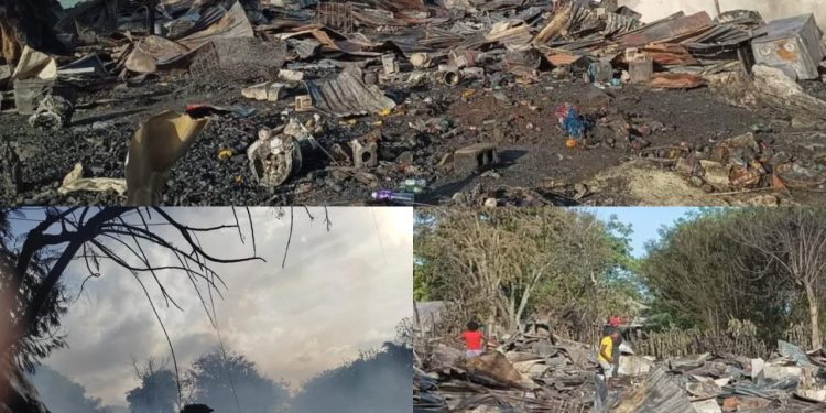 Más de 45 casuchas fueron destruidas por incendio en batey La Grúa de Imbert