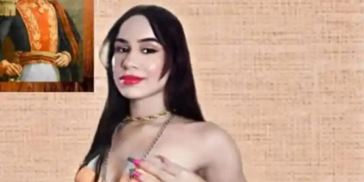 Venezolana se quitó la ropa para celebrar el cumpleaños de Simón Bolívar