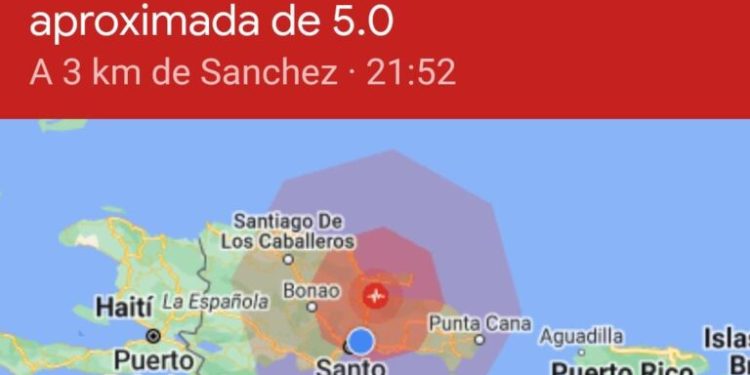 Se registra sismo de 5.0 grados en Samaná