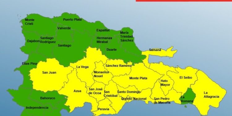 COE incrementa a 16 las provincias en alerta amarilla por posibles inundaciones