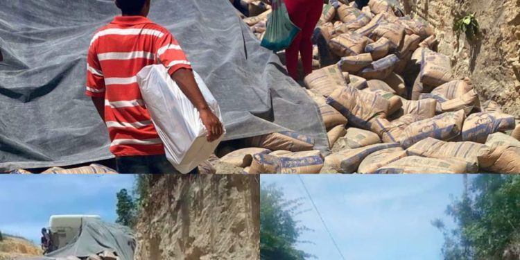 Descarrilamiento de patana cargada de cemento obstruyó paso por la vía alterna