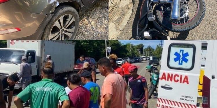 Dos heridos durante choque de motor y Yipeta en Puerto Plata
