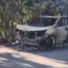 Ocupantes de una Yipeta salvan sus vidas tras incendiarse en carretera de Loma de Cabrera