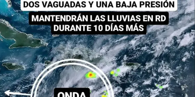 Tres ondas tropicales y dos vaguadas dominarán el clima en RD esta semana