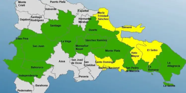 Se mantienen seis provincias en alerta amarilla y trece en verde por posibles inundaciones