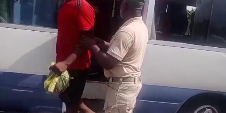 Vídeo; ERD detiene minibús con 18 indocumentados en carretera de Montecristi