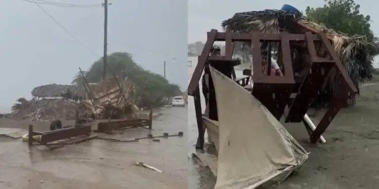 Vídeo; Tornado afectó establecimientos turístico en playa de Manzanillo
