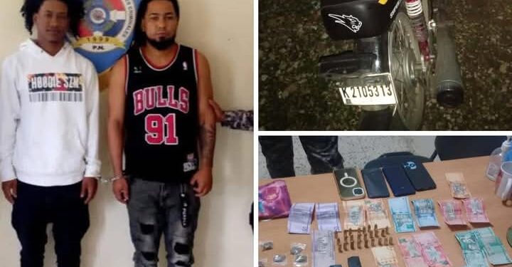Apresan dos delincuentes en Guananico tras ocuparles arma, drogas, dinero y celulares