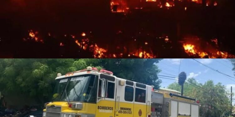 Incendio destruyó tres viviendas en comunidad La Llanada de Villa Isabela