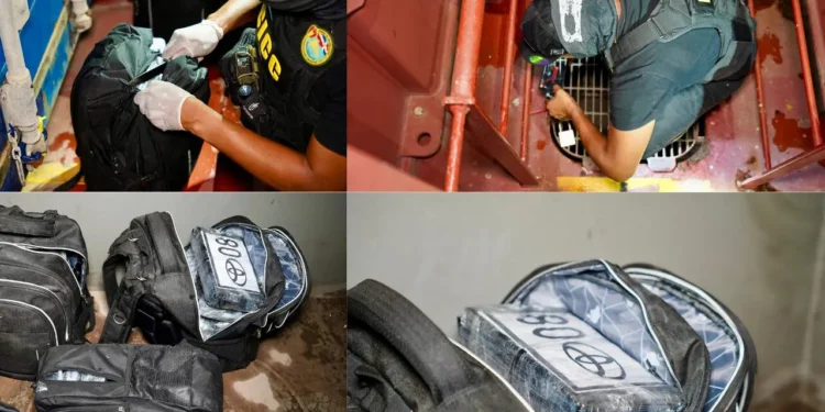 DNCD ocupa otros 30 paquetes de presunta cocaína en operativo de inspección en Puerto de Caucedo