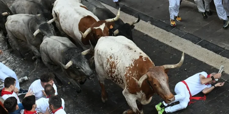 El sexto encierro de los sanfermines deja cinco heridos