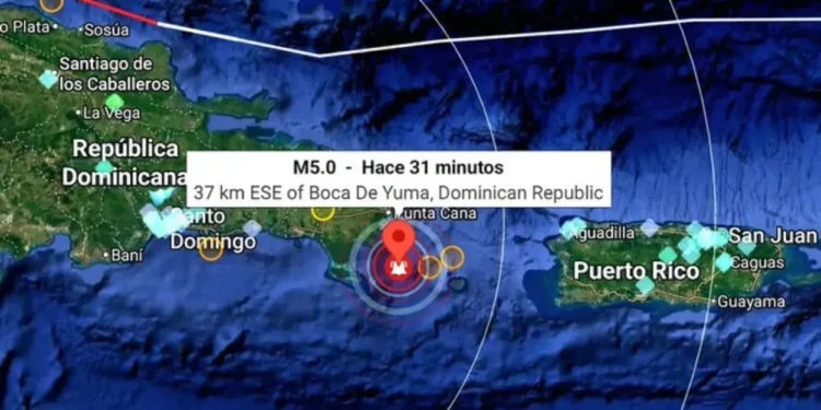Sismo de magnitud 5.0 en el Este se siente en gran parte del país