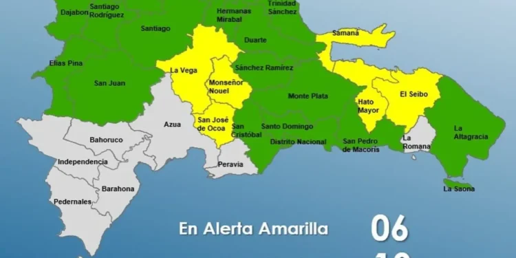 COE mantiene alerta amarilla en 6 provincias y alerta verde en 19 por fuertes lluvias