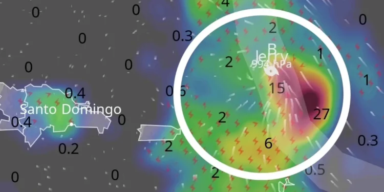 Jerry pasará posiblemente hecho huracán cerca de RD