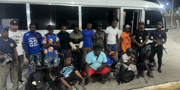 gentes de DGM detienen minibús con 11 haitianos