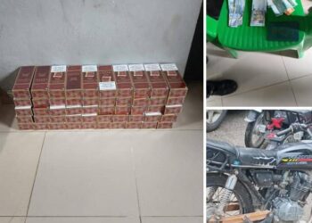Policía Preventiva arresta dos personas, ocupa Cincuenta cajas de Cigarrillos y 300 mil pesos tras persecución Policial en Dajabón