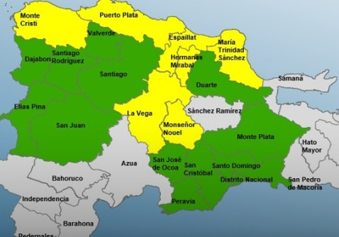 COE eleva a siete las provincias en alerta amarilla por lluvias