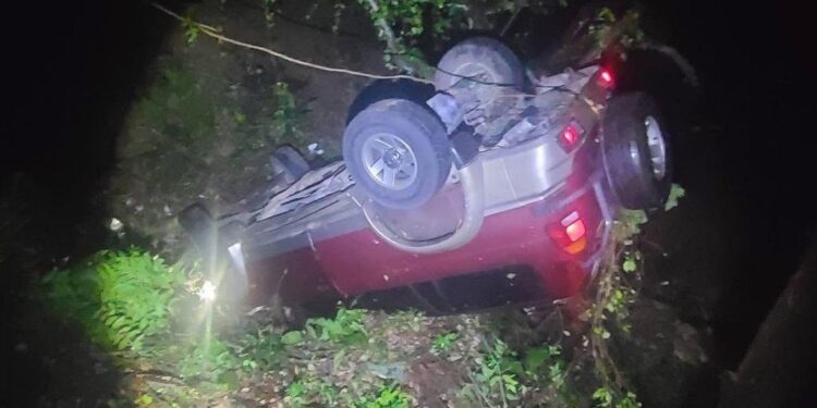 Accidente de tránsito deja un herido en la Curva de la Muerte, Los Hidalgos