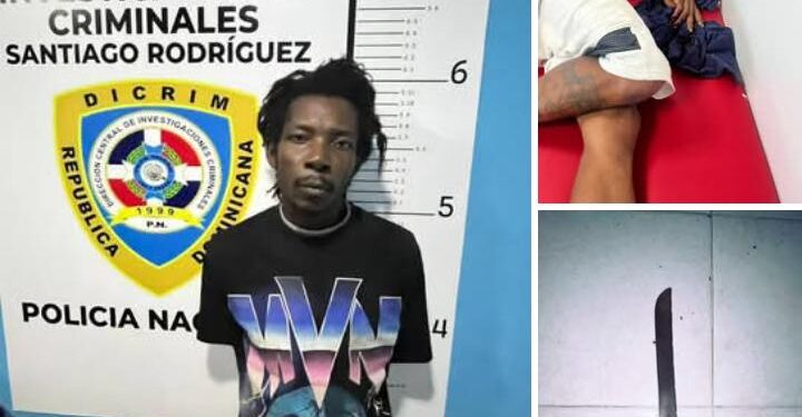 Policía detienen Haitiano tras herir a hombre con arma blanca en Santiago Rodríguez