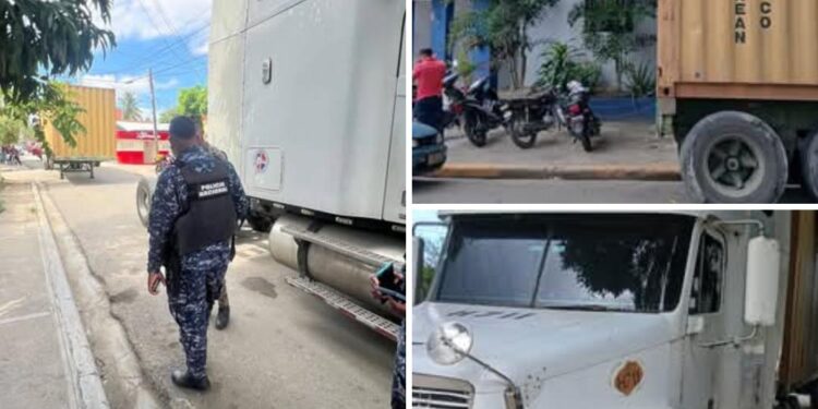 Dicrim recupera en Dajabón  camión contenedor reportado como robado en San Cristóbal