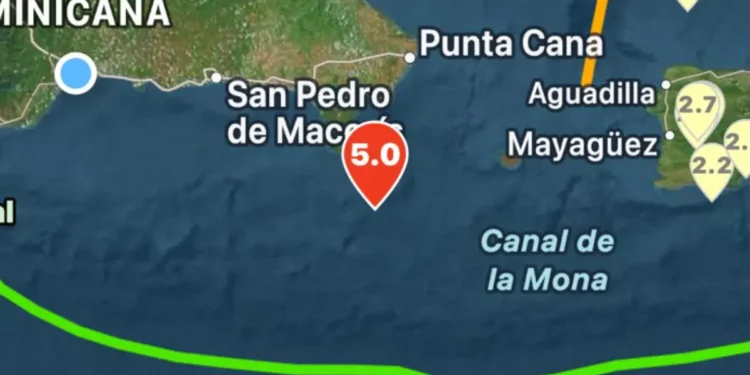 Sismo de magnitud 5.0 se registra al sur de Boca de Yuma