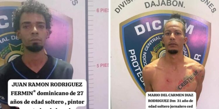 Policía apresa dos hombres captados por cámara durante presunto arrebato en Dajabón