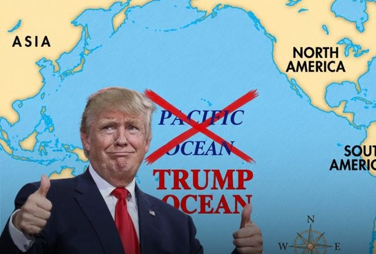 Trump propone renombrar el Pacífico como Océano Americano
